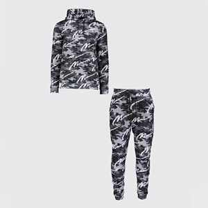 Camo ชุดวอร์มมีฮู้ดผู้ชาย,เซ็ต2ชิ้นชุดกีฬาลายพรางฟิตเนส - Product Image 2