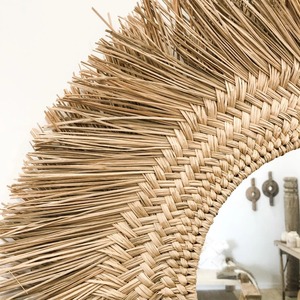 Việt Nam Vintage Handwoven Vòng Cỏ Biển Tự Nhiên Mây Treo Tường Gương Cho Trang Trí Tường Giá Bán Buôn FBA <span class=keywords><strong>Amazon</strong></span> - Product Image 2