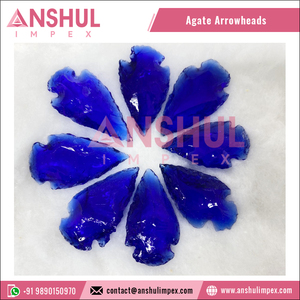 หัวลูกศรชี้ทำเครื่องประดับและห่อลวดสวยงามชิ้นแสดงพลอยหัวลูกศรสีน้ำเงินเข้มแก้ว - Product Image 2