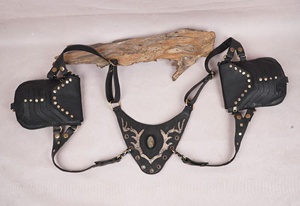 Nuevos bolsos de hombro clásicos hechos a mano de cuero genuino real con cinturones ajustables, riñonera única para festivales occidentales, bolsas para muslo a la cadera - Product Image 2