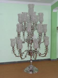 Candelabros de lujo modernos de lujo con centro de mesa de chimenea de vidrio niquelado candelabros de gran oferta de lujo para fiestas de bodas - Product Image 6