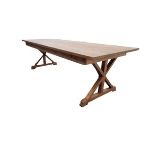 Sunzo meuble tréteau français <span class=keywords><strong>Table</strong></span> de salle à manger ferme <span class=keywords><strong>Table</strong></span> de mariage pliante en bois - Product Image 4