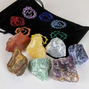 Vente en gros Ensemble complet de pierres brutes pour chakra Figurine indienne Feng Shui pour la croissance spirituelle Guérison émotionnelle-Flux d'énergie de style amour - Product Image 1