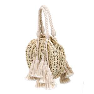 Macrame Basket Ecru, Round Basket, <b>Wicker</b> Basket - Product Image 1