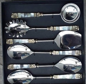2022 Hot Bán Nhà Máy Giá Nhà hàng Flatware Set Thìa ngã ba dao thép không gỉ vàng dao kéo 1 người mua - Product Image 3