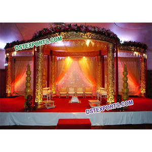 ชุดแก้วไฟเบอร์แกะสลักสีทองสำหรับงานแต่งงานดีไซน์เนอร์แมนเด็ปโกลด์กลมงานแต่งงานแบบดั้งเดิมเวทีแมนแดปออสเตรเลีย - Product Image 1