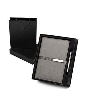 Corporate Gift Set 10000mAh Wireless Charging <strong>Diary</strong> <strong>2023</strong> Agenda with Power Bank <strong>A5</strong> PU Leather Smart Notebook with Pen - Product Image 3
