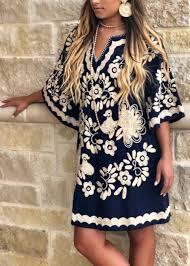 Tuniques en coton pour femmes, style bohème paon, robe courte, broderie mexicaine florale, écoresponsable, plage – Meilleur prix de gros - Product Image 6