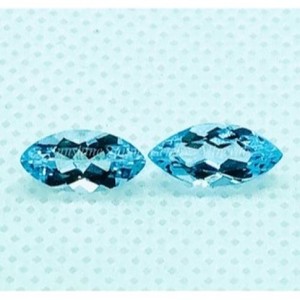 พลอยทรงหลวมทรงเหลี่ยมเพชรพลอยเทียมสีฟ้าท้องฟ้าธรรมชาติ - Product Image 1