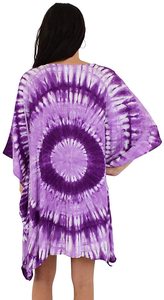 Kimono de plage pour femmes personnalisé cardigan chemise 100% coton tie-dye violet naturel tour de taille tissé méthode de tissage - Product Image 5