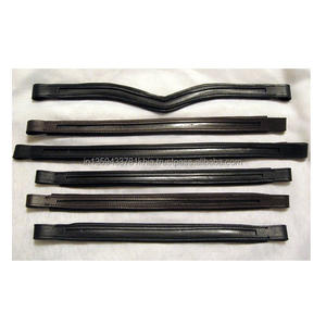 Banda para la frente de cuero con diseño de cristal y Perla, banda para la frente de cuero de caballo, cuero de color negro con banda para la frente de caballo acolchada suave - Product Image 1