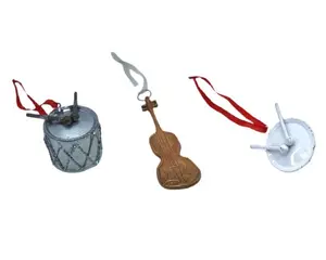 Tambor de ferro metálico, instrumento musical de metal de alta qualidade para pendurar, decorar árvore de natal, em miniatura