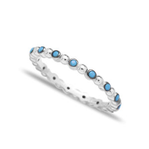 Anillo de Plata de Ley 925 con cuentas, joyería hecha a mano turca para mujer - Product Image 2