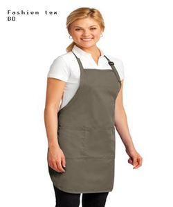 Venta al por mayor de verano de cuello alto vestido sin mangas de cocina transpirable algodón-poliéster delantal de cocina personalizado - Product Image 2