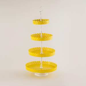 ขายส่งงานเลี้ยงวันเกิดตกแต่งเค้กแต่งงานที่ให้บริการจานโลหะรอบกุหลาบทองยืนคัพเค้ก - Product Image 3