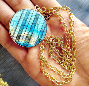 Pendentif Oeil Turc et Pendentif Yin Yang avec Bracelet en Argent Plaqué Or Dainty Labradorite Bol Pendentif Voiture Pendentif Parfum - Product Image 3