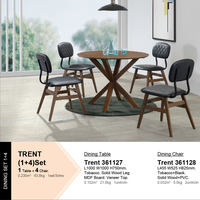 Yemek masası ve sandalye JPS 361127 Modern ahşap MDF kurulu kaplama üst 4 + 1 yüksek dayanıklılık mobilya tasarımı malezya