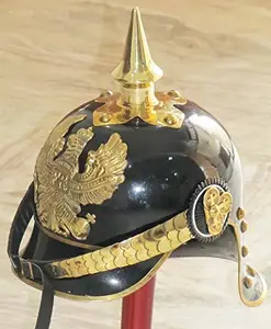 Deniz giyilebilir Pickelhaube kask deri ve pirinç kask WW1 alman deri kask