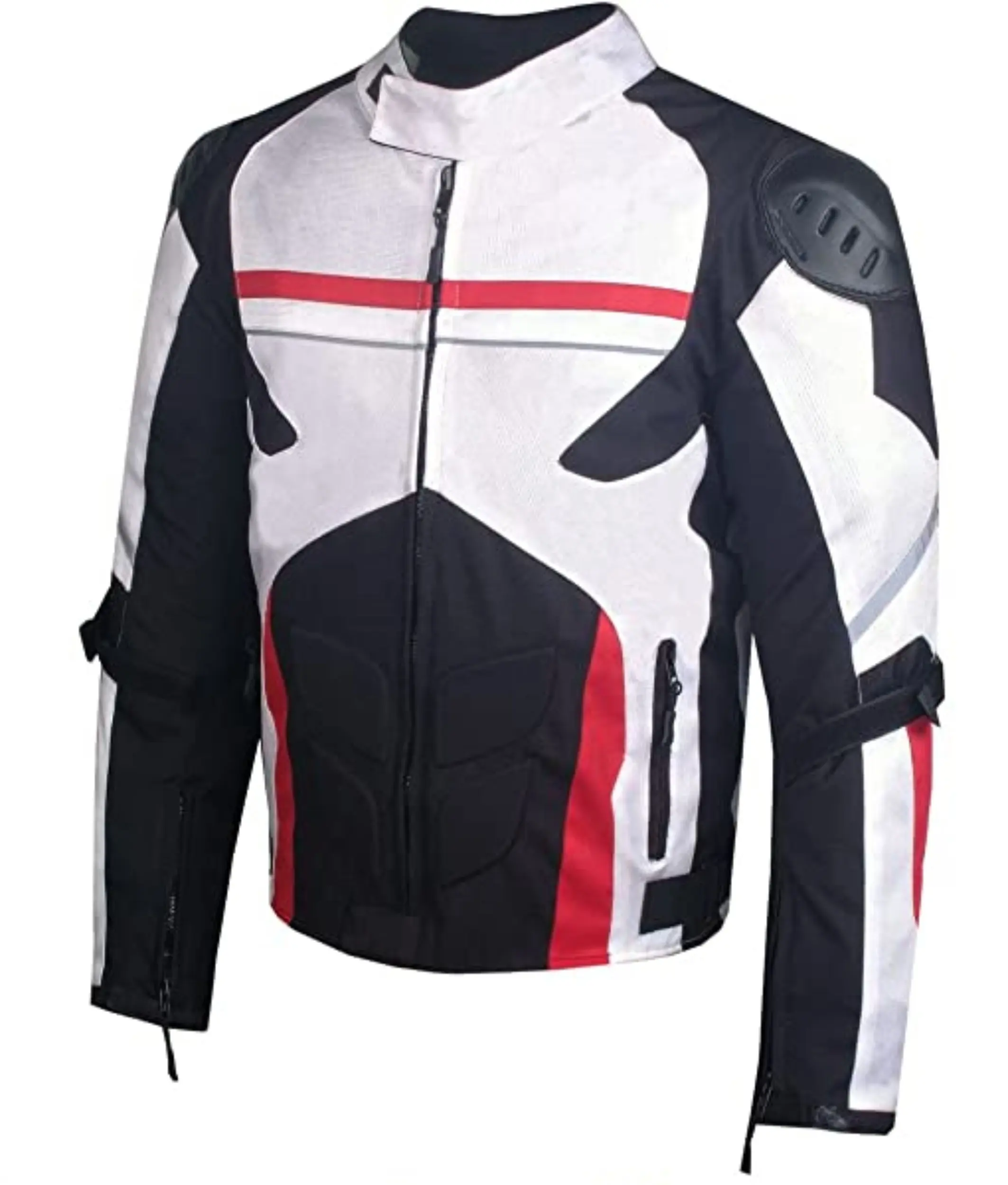 Customizable Super Speed Sports Men's Motorcycle Jacket with Armor Padding in arms back and shoulders