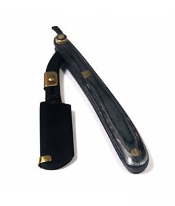 Hoja de afeitar de borde recto de peluquero de acero inoxidable de oro negro profesional, aplicador de belleza sostenible de hoja completa de gran cantidad - Product Image 6