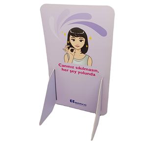 Soporte de folleto de escritorio con impresión personalizada, soporte de folleto de cartón pequeño, mesa plegable promocional - Product Image 3