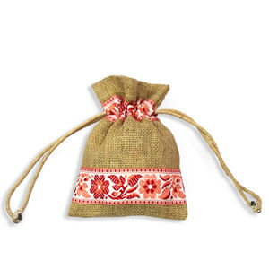 <b>Reusable</b> Burlap Drawstring <b>Bag</b> with Handle | Custom Printed Eco Friendly Tote for Shopping Grocery Corporate Promotion - Product Image 2