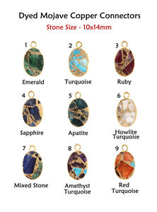 Forme ovale émeraude cuivre turquoise 10x14mm connecteur laiton 24k or plaqué connecteur bordé simple caution faisant des connecteurs - Product Image 2