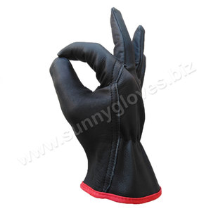 Gants de travail en cuir de vache noir, pour conducteur de sécurité, imperméable, bon marché - Product Image 5