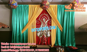 Zari telón de fondo cortinas para Sangeet ceremonia hermosa Sangeet ceremonia etapa telón de fondo cortinas Punjabi Mehndi etapa Bacdrops - Product Image 4