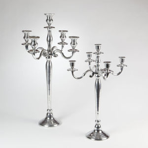 Elegante Juego de Candelabros de Aluminio de Cinco Brazos que Agrega un Brillo de Lujo, Decoración de Metal Duradera para Bodas y Decoración del Hogar - Product Image 1