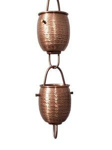 RIBBED <b>CUP</b> RAIN CHAIN GUTTER <b>COPPER</b> <b>CUP</b> RAIN CHAIN - Product Image 3