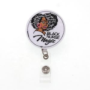 รอบ Badge Reel สี<span class=keywords><strong>ดำ</strong></span>น่ารัก Magical Lady Girl ผู้หญิงพ<span class=keywords><strong>ย</strong></span>าบาลพยาบาลพยาบาล Live Save คน Retractable Reel Felt ผู้ถือป้าย - Product Image 4