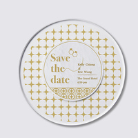 Carte d'invitation de mariage de luxe en acrylique LED, logo personnalisé, impression numérique créative, pelliculage brillant, date à conserver