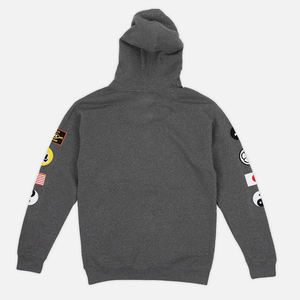 Customization Winter Cotton <b>Fleece</b> Cropped Distressed Patch Applique Embroidered Vintage <b>Oversized</b> Acid Sun Fade Wash Man <b>Hoodie</b> - Product Image 4