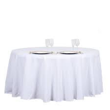 100% MJS Filé Polyester Jetable Blanc Nappe Ronde 132 ''Longueur Excellent pour La Maison ou Le Restaurant - Product Image 4