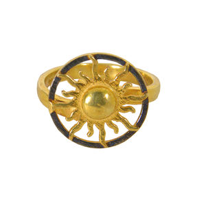 Venta al por mayor hecho a mano 925 anillo de Sol de plata esterlina nueva colección celestial 18K chapado en oro joyería India para bodas fiestas - Product Image 1