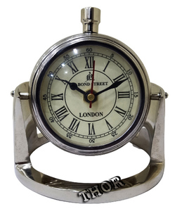 Reloj de mesa náutico para sala de estar, dormitorio y oficina, escuela, Bond Street, Londres, de mesa, pulido cromado - Product Image 4