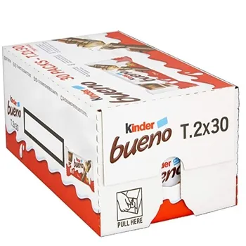 Kinder Bueno Bars,กล่องช็อกโกแลต30ชิ้น,เฮเซลนัทและเวเฟอร์บาร์