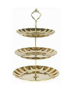 Nouveau support à gâteau en aluminium doré en forme de feuille, design classique, fait main, idéal pour centre de table de mariage - Product Image 2