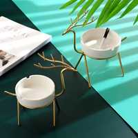Porte-bougie en fer écologique et créatif avec finition dorée, design durable, style américain, à poser au sol pour la décoration de salon et de la maison
