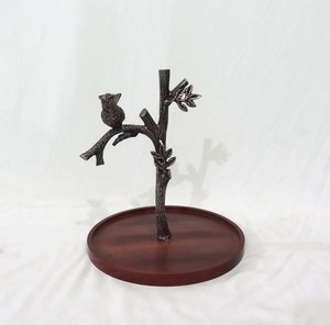 แท่นวางเค้กไม้2ชั้นสไตล์แฟนซีสำหรับตกแต่งงานแต่งงานไม้อะคาเซียแท่นวางเค้กสำเร็จรูป2ชั้นทำจากธรรมชาติพร้อมก้านโลหะชุบนิกเกิล - Product Image 6