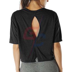 Gym Open Back Workout Top Shirts - Yoga t-Shirts Activewear Exercise Crop Tops pour les femmes - Product Image 4