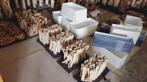 Lampe de table moderne en bois flotté convertible, meuble de salle à manger en bois massif pour la maison ou l'hôtel, pour le salon - Product Image 6