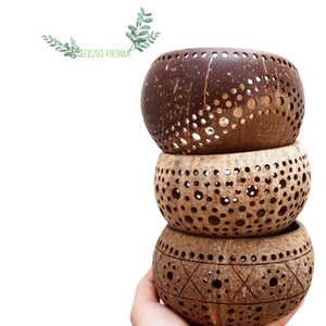 Candelabro de cáscara de coco, soporte de luz de té artesanal y sostenible, soporte de vela de concha de coco, cuenco para Vela, 100% - Product Image 1