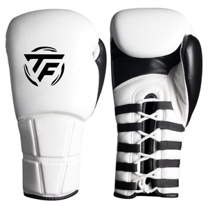 Venta al por mayor de alta calidad negro 12oz guantes de boxeo adulto profesional con cordones logotipo personalizado guantes de boxeo - Product Image 1