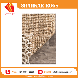 Tapis à franges Jute naturel tissé à la main avec laine adulte en peluche moderne Rectangle réversible tapis étanches à l'eau pour cuisine Chevron - Product Image 4