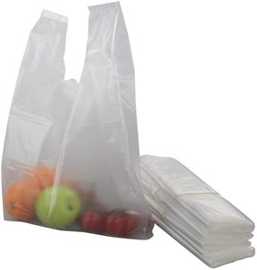 Clear polythene bags plastic bag packaging and sachet plastique custom packaging bags plastic supermarket t shirt handle shopp