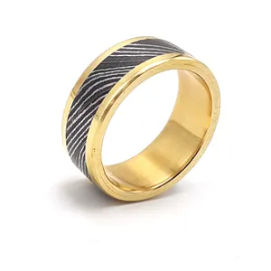 定制手工大马士革钢制结婚订婚戒指