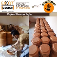 100% Buatan Tangan Asli Tagine Tanah Liat Maroko Desain Mediterania Langsung dari Produsen untuk Penggunaan Hotel EXXOT DESIGN 1 Tahun Garansi