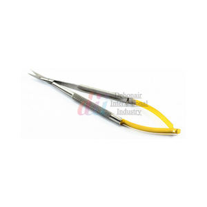 Castroviejo-Micro tijera de mango redondo con carburo de tungsteno, recto, curvado, 18 cm / 7 pulgadas/acero inoxidable - Product Image 4